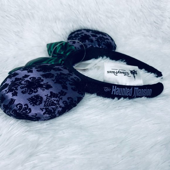 Disney Parks Haunted Mansion Wallpaper Bat Maid Minnie Mouse Ears Headband - Picture 4 of 4